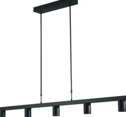 Masterlight Hängeleuchte Metall Schwarz 5-flammig 130 cm lang< Hängelampen|Wohnzimmerlampen