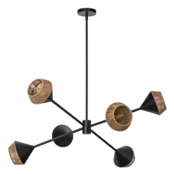 Hängelampen|Esszimmer Lampen*Elstead Hängeleuchte Metall Seil H: max. 162,5 cm Schwarz Beige E14