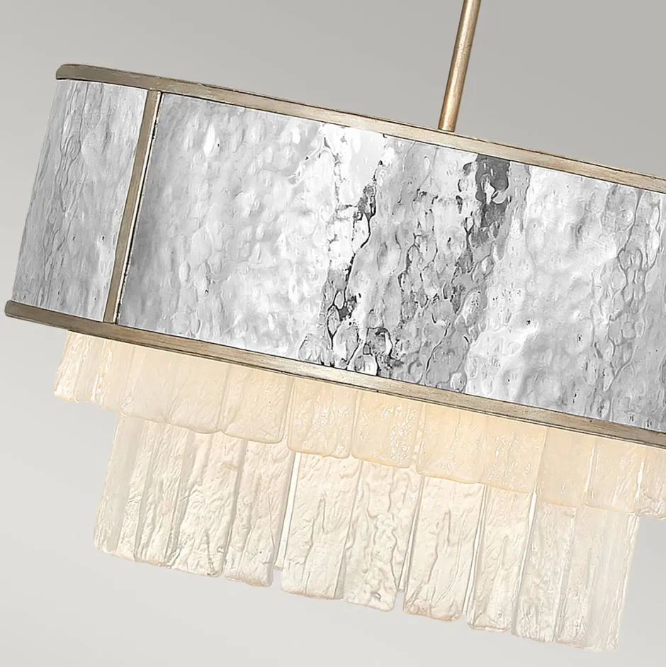 Hängelampen|Schlafzimmer Lampen*Elstead Hängeleuchte Modern Ø 50,8 cm rund Edelstahl Kristall