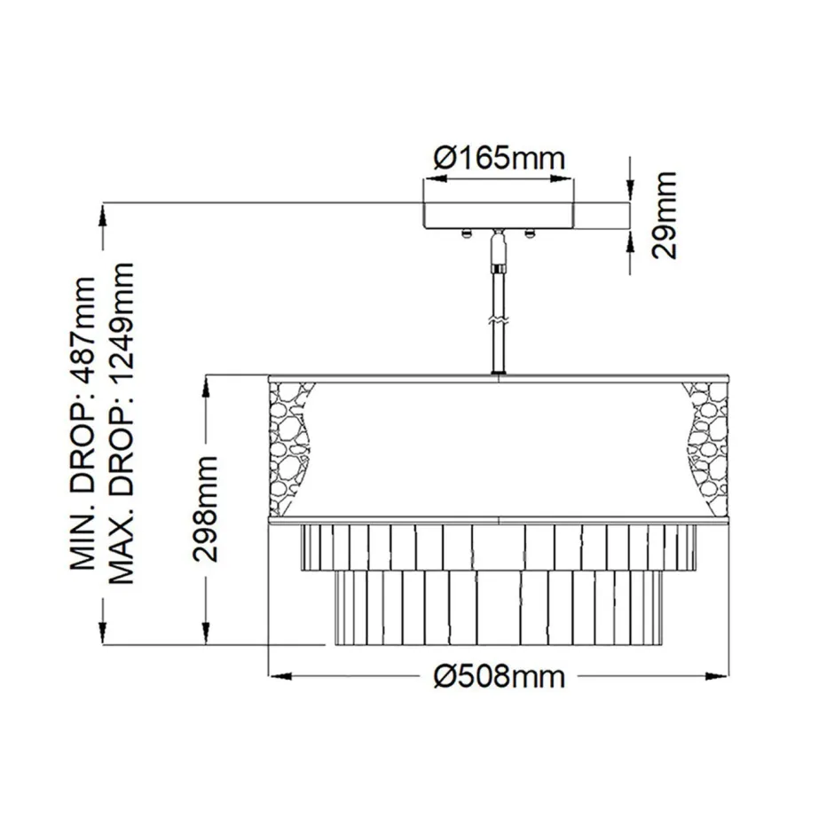 Hängelampen|Schlafzimmer Lampen*Elstead Hängeleuchte Modern Ø 50,8 cm rund Edelstahl Kristall