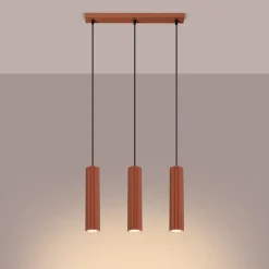 Hängelampen|Wohnzimmerlampen*Sollux Hängeleuchte Modern GU10 3-flammig B: 45 cm Aluminium in Rot