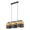 TK Lighting Hängeleuchte Modern länglich 3-flammig Schwarz Natur E27< Bürolampen|Stofflampen
