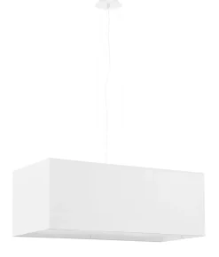 Hängelampen|Esszimmer Lampen*Sollux Hängeleuchte Modern Weiß eckig B: 80 cm 3x E27