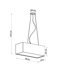 Hängelampen|Esszimmer Lampen*Sollux Hängeleuchte Modern Weiß eckig B: 80 cm 3x E27