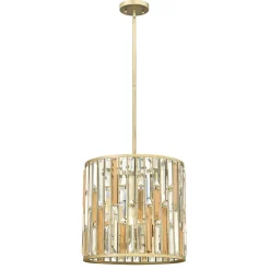 Jugendstil Lampen|Designerlampen*Elstead Hängeleuchte PRISM Blattsilber Jugendstil Lampe