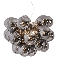 By Rydéns Hängeleuchte Rauchglas 62 cm breit 3-flammig G9< Hängelampen|Wohnzimmerlampen