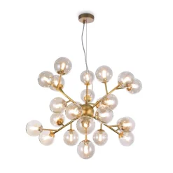 Hängelampen|Esszimmer Lampen*Maytoni Hängeleuchte Rauchglas Metall G9 B: 65 cm Kugel Schirm