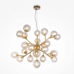 Hängelampen|Esszimmer Lampen*Maytoni Hängeleuchte Rauchglas Metall G9 B: 65 cm Kugel Schirm