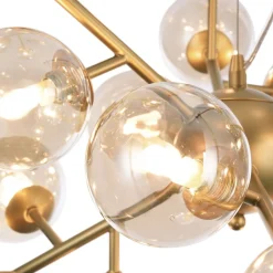 Hängelampen|Esszimmer Lampen*Maytoni Hängeleuchte Rauchglas Metall G9 B: 65 cm Kugel Schirm