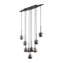 Hängelampen|Esszimmer Lampen*TK Lighting Hängeleuchte Rauchglas Metall höhenverstellbar Schwarz Grau