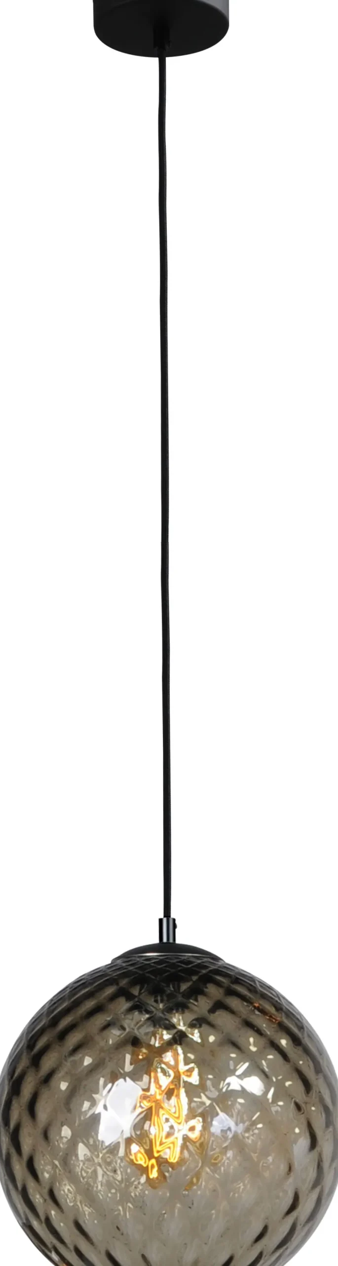 Hängelampen|Kugellampen*Masterlight Hängeleuchte Rauchglas Schwarz Ø 30 cm E27 EASTON