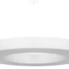 Hängelampen|Esszimmer Lampen*Sollux Hängeleuchte Ring Weiß Ø 90 cm rund 8x E27 Stoff