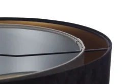 BPS Koncept Hängeleuchte rund Ø 50 cm E27 Stoff Schwarz Gold Grau Silber< Hängelampen|Bürolampen