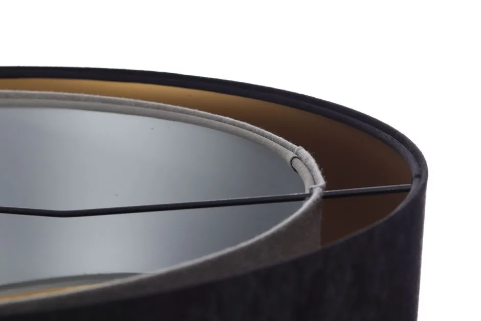 BPS Koncept Hängeleuchte rund Ø 50 cm E27 Stoff Schwarz Gold Grau Silber< Hängelampen|Bürolampen