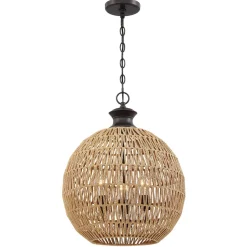 Elstead Hängeleuchte rund Ø 46,5 cm H: max. 251,4 cm Seil Schirm< Hängelampen|Wohnzimmerlampen