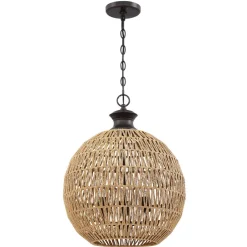 Elstead Hängeleuchte rund Ø 46,5 cm H: max. 251,4 cm Seil Schirm< Hängelampen|Wohnzimmerlampen