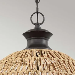 Elstead Hängeleuchte rund Ø 46,5 cm H: max. 251,4 cm Seil Schirm< Hängelampen|Wohnzimmerlampen