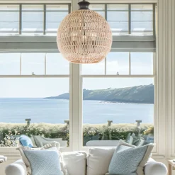 Elstead Hängeleuchte rund Ø 46,5 cm H: max. 251,4 cm Seil Schirm< Hängelampen|Wohnzimmerlampen