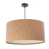 BPS Koncept Hängeleuchte rund Ø 50 cm Modern Kork Natur Schwarz E27< Moderne Lampen|Wohnzimmerlampen