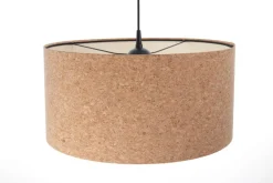 BPS Koncept Hängeleuchte rund Ø 50 cm Modern Kork Natur Schwarz E27< Moderne Lampen|Wohnzimmerlampen