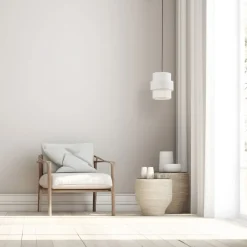 Hängelampen|Bürolampen*TK Lighting Hängeleuchte rund Ø 20 cm Weiß Schwarz E27 Stoff Metall