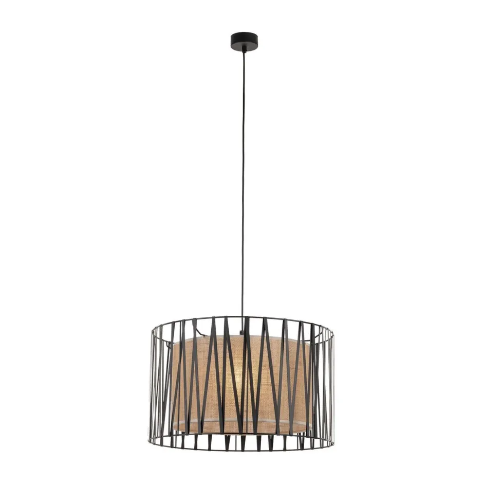 TK Lighting Hängeleuchte rund Ø 50 cm 3x E27 Schwarz Braun Modern< Hängelampen|Bürolampen