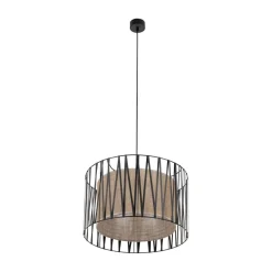 TK Lighting Hängeleuchte rund Ø 50 cm 3x E27 Schwarz Braun Modern< Hängelampen|Bürolampen