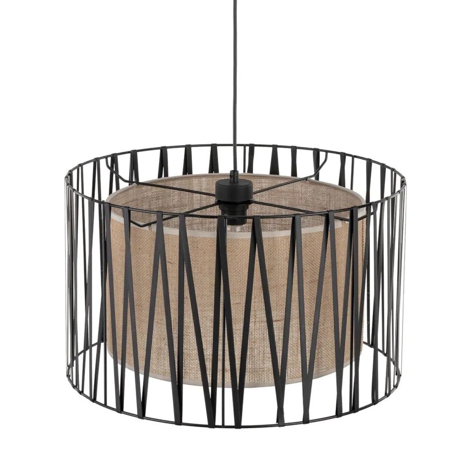 TK Lighting Hängeleuchte rund Ø 50 cm 3x E27 Schwarz Braun Modern< Hängelampen|Bürolampen