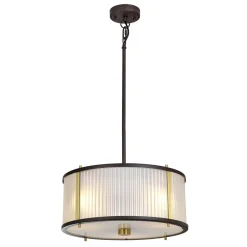 Hängelampen|Esszimmer Lampen*Elstead Hängeleuchte rund 40 cm Jugendstil Glas Stahl 3x E27