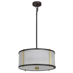 Hängelampen|Esszimmer Lampen*Elstead Hängeleuchte rund 40 cm Jugendstil Glas Stahl 3x E27