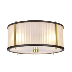 Hängelampen|Esszimmer Lampen*Elstead Hängeleuchte rund 40 cm Jugendstil Glas Stahl 3x E27