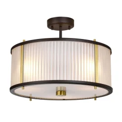 Hängelampen|Esszimmer Lampen*Elstead Hängeleuchte rund 40 cm Jugendstil Glas Stahl 3x E27