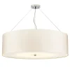 Moderne Lampen|Stofflampen*Elstead Hängeleuchte rund Ø86cm Stoffschirm Creme Chrom NASIA