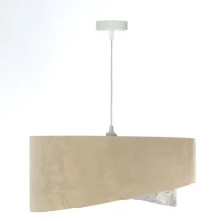 BPS Koncept Hängeleuchte rund D: 50 cm E27 Stoff Velours Optik< Bürolampen|Schlafzimmer Lampen