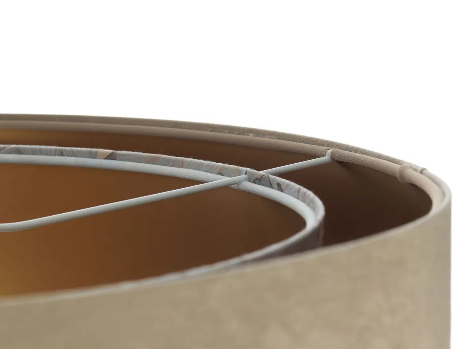 BPS Koncept Hängeleuchte rund D: 50 cm E27 Stoff Velours Optik< Bürolampen|Schlafzimmer Lampen