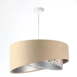 BPS Koncept Hängeleuchte rund D: 50 cm E27 Stoff Velours Optik Modern KARIM< Hängelampen|Bürolampen