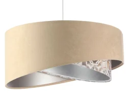 BPS Koncept Hängeleuchte rund D: 50 cm E27 Stoff Velours Optik Modern KARIM< Hängelampen|Bürolampen