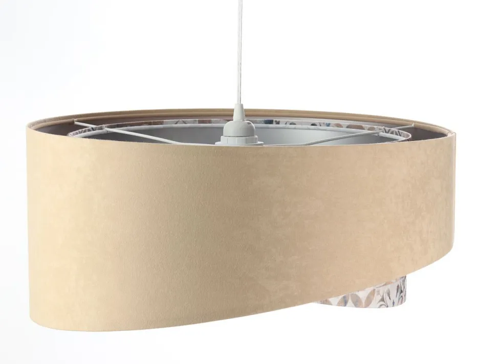 BPS Koncept Hängeleuchte rund D: 50 cm E27 Stoff Velours Optik Modern KARIM< Hängelampen|Bürolampen