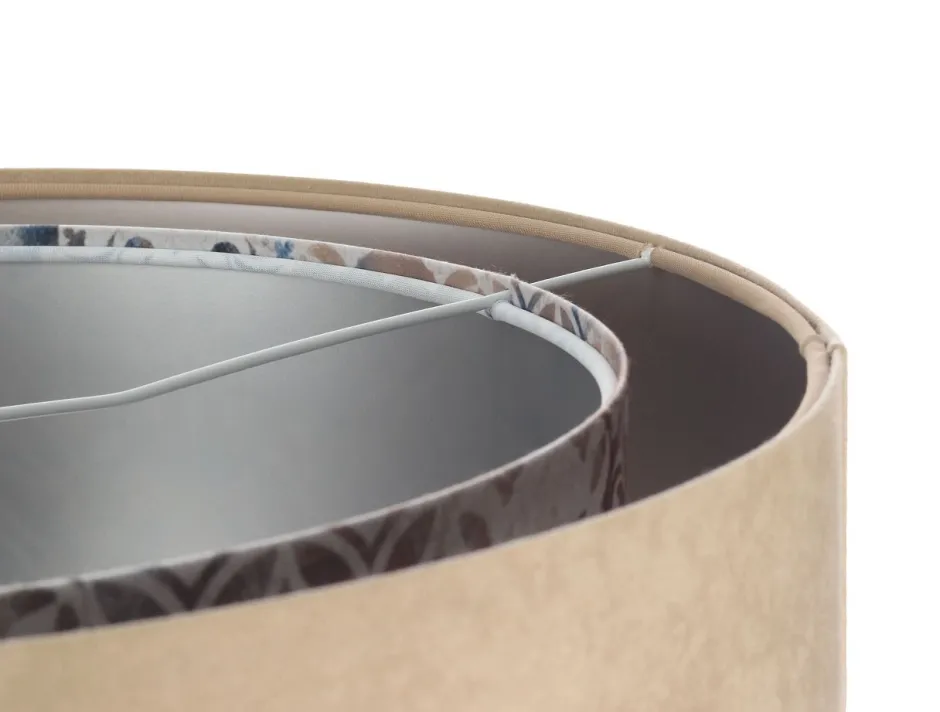 BPS Koncept Hängeleuchte rund D: 50 cm E27 Stoff Velours Optik Modern KARIM< Hängelampen|Bürolampen