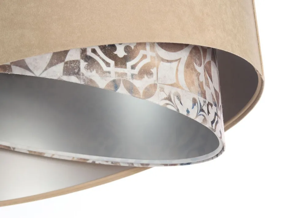 BPS Koncept Hängeleuchte rund D: 50 cm E27 Stoff Velours Optik Modern KARIM< Hängelampen|Bürolampen