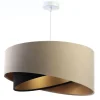 BPS Koncept Hängeleuchte rund D: 50 cm E27 Stoff Beige Schwarz Gold< Wohnzimmerlampen|Schlafzimmer Lampen