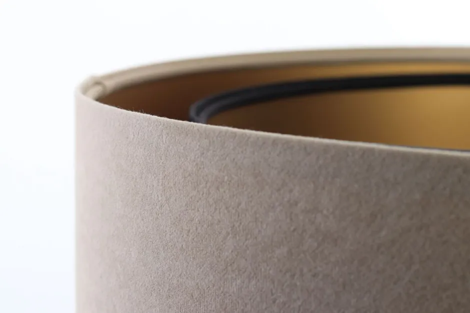 BPS Koncept Hängeleuchte rund D: 50 cm E27 Stoff Beige Schwarz Gold< Wohnzimmerlampen|Schlafzimmer Lampen