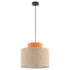 Wohnzimmerlampen|Stofflampen*TK Lighting Hängeleuchte rund E27 Ø 38 cm H: max. 170 cm Jute Stoff