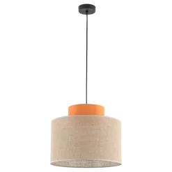 Wohnzimmerlampen|Stofflampen*TK Lighting Hängeleuchte rund E27 Ø 38 cm H: max. 170 cm Jute Stoff