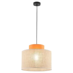 Wohnzimmerlampen|Stofflampen*TK Lighting Hängeleuchte rund E27 Ø 38 cm H: max. 170 cm Jute Stoff