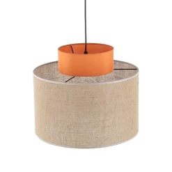 Wohnzimmerlampen|Stofflampen*TK Lighting Hängeleuchte rund E27 Ø 38 cm H: max. 170 cm Jute Stoff
