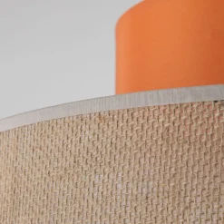 Wohnzimmerlampen|Stofflampen*TK Lighting Hängeleuchte rund E27 Ø 38 cm H: max. 170 cm Jute Stoff