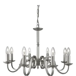 Hängelampen|Esszimmer Lampen*Searchlight Hängeleuchte rustikal silber 8-flmg.