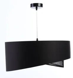 BPS Koncept Hängeleuchte Satin Netz Ø 50 cm E27 rund Schwarz Gold< Hängelampen|Bürolampen