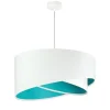 BPS Koncept Hängeleuchte Schirm Weiß Türkis Stoff rund Ø50cm< Hängelampen|Esszimmer Lampen